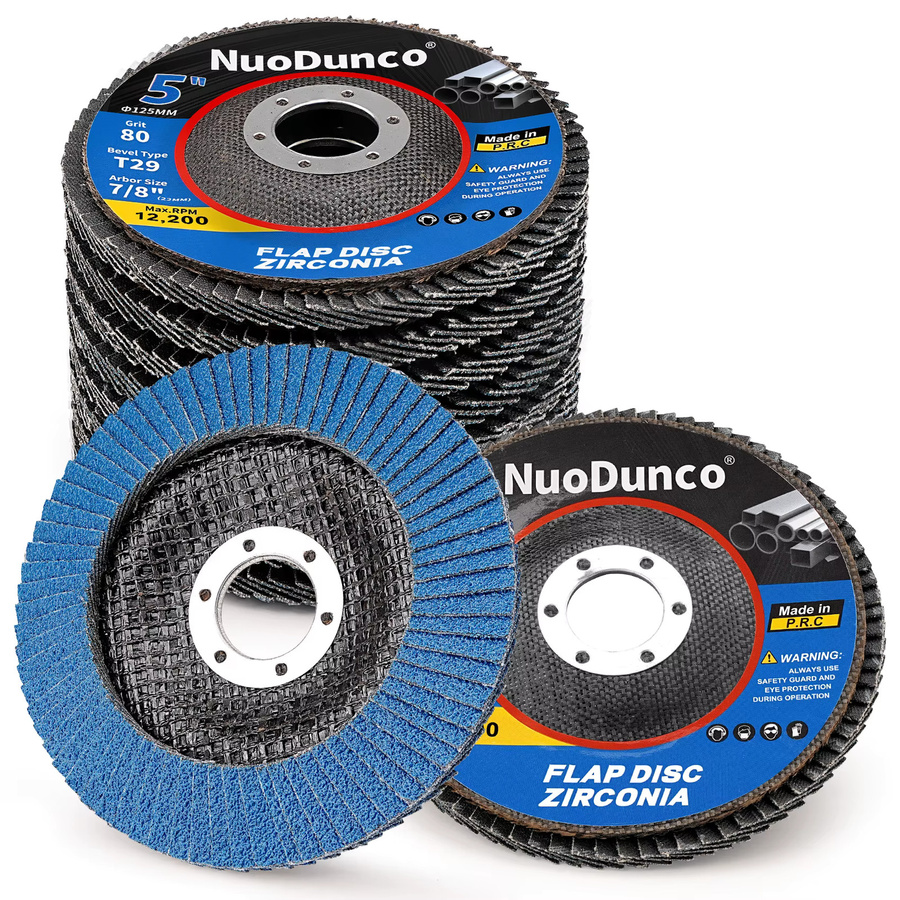 10 Stück NuoDunco Fächerschleifscheiben T29 für Winkelschleifer, Durchmesser: 125 mm, Farbe: Blau, Körnung: 40/60/80/120, zum Schleifen von Metall und Holz - Bild 5