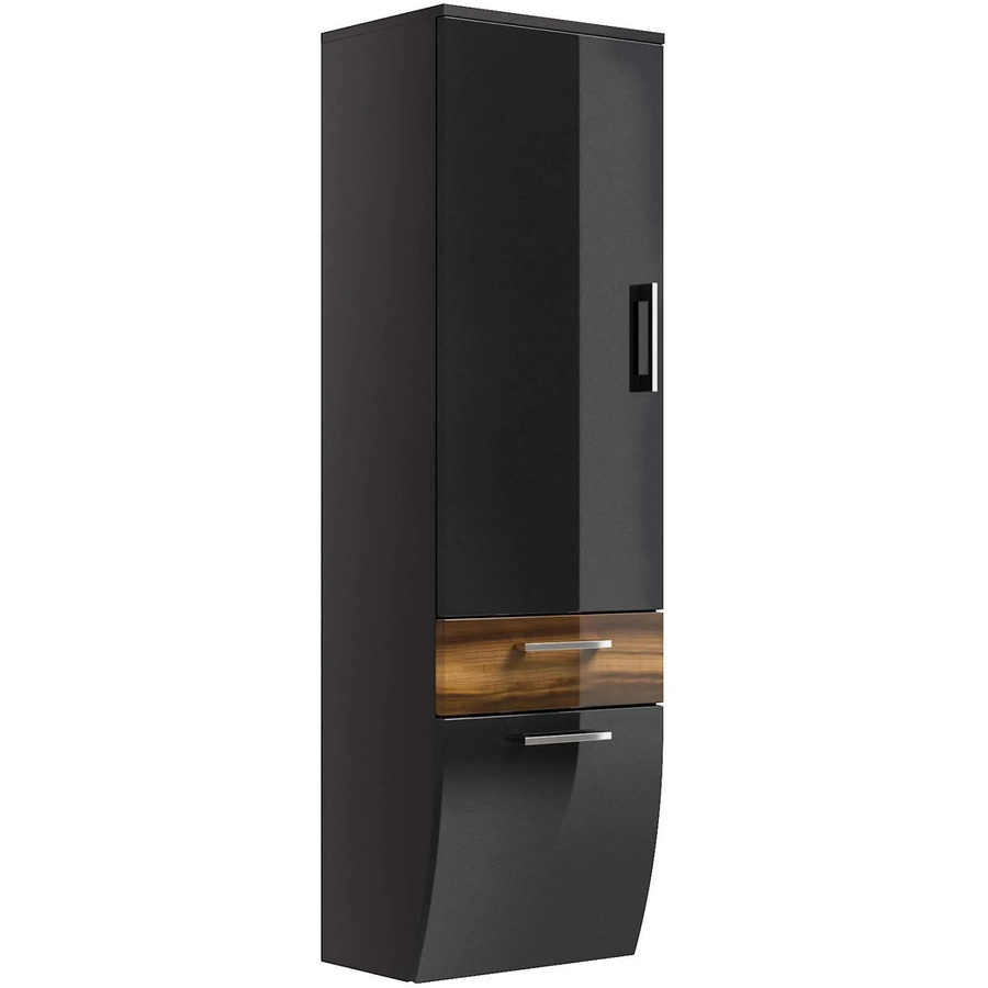 Posseik Bad-Hochschrank Rima Walnuss mit Soft-Close-Türen und internen Regalen, Breite: 40 cm, Höhe: 134,5 cm - Bild 2
