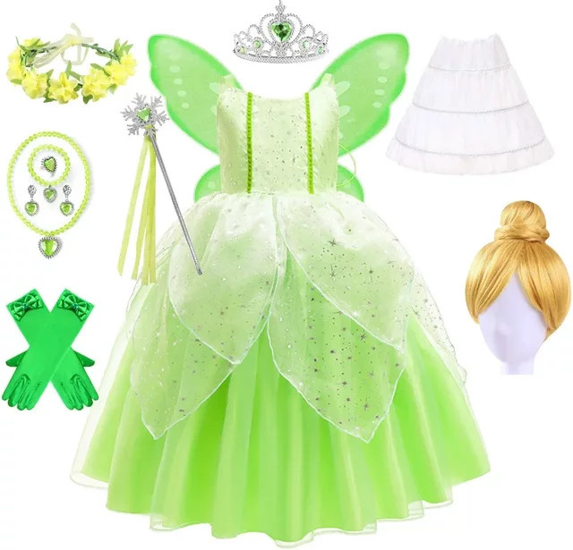 Supertaro Chen Fee Kostüm, Kleid, Flügel, Stirnband, Zauberstab, Fantasy - Bild 1