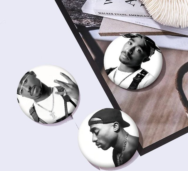 Ansteckbutton Tupac Amaru Shakur, Metall, Kinder - Bild 1