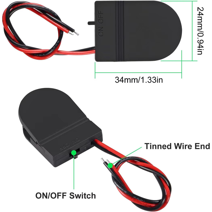 Knopfbatteriehalter für CR2032 3V Knopfzellen mit Schalter und Abdeckung, Schwarz - Bild 4
