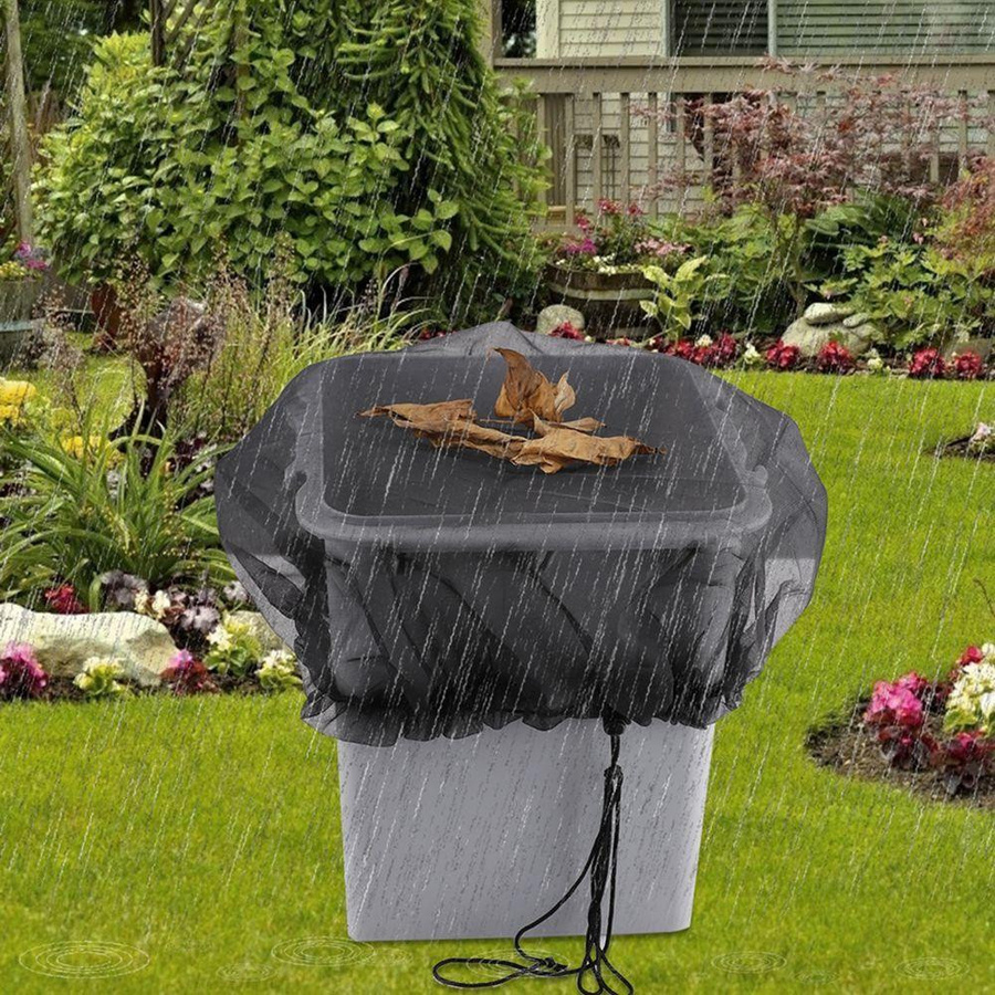 Lucky Black Cat Regenfass-Abdeckung mit Kordelzug und Filter in Schwarz - Bild 5
