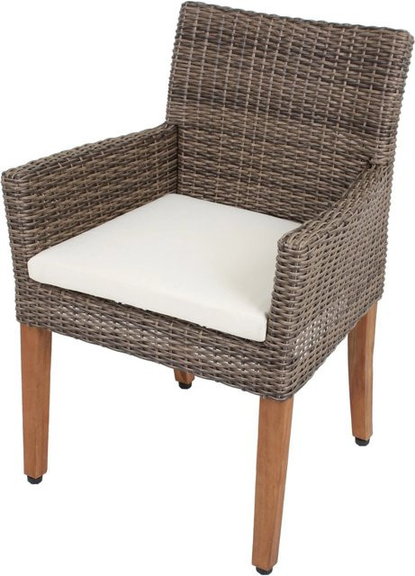 DELUKE Gartenstuhl 2er Set DOVER Relaxsessel aus Akazie Natur mit Auflagen - Bild 1
