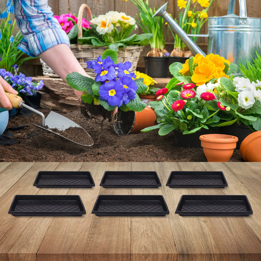 6er Set Vibratite Keimtabletts aus Kunststoff in Schwarz für die Pflanzenanzucht im Gewächshaus - Bild 2