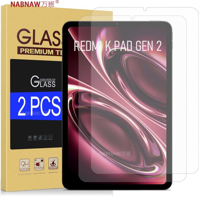 Xiaomi Redmi K Pad Gen2 Displayschutz aus gehärtetem Glas, 2er-Pack, transparent, 8,8 Zoll, 9H HD mit Ölabriebbeschichtung - Bild 1