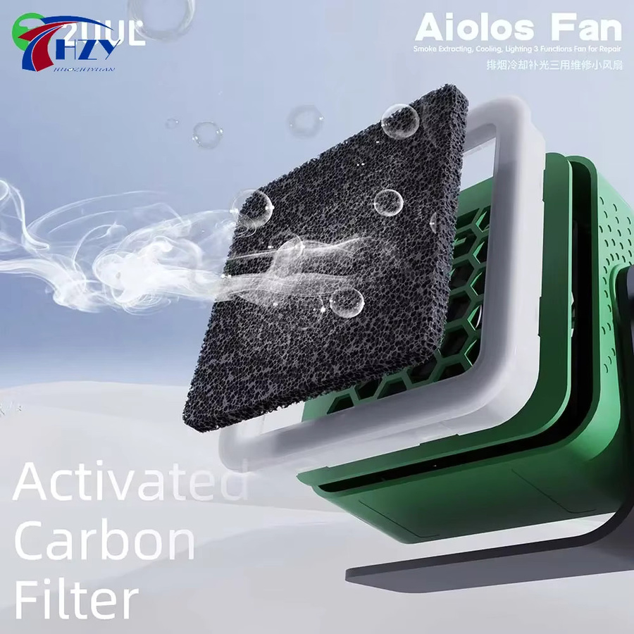 2UUL Alolos Mini Wartungsventilator in Grün für Rauchabzug, Kühlung und Fülllicht bei Desktop-Reparaturen - Bild 3