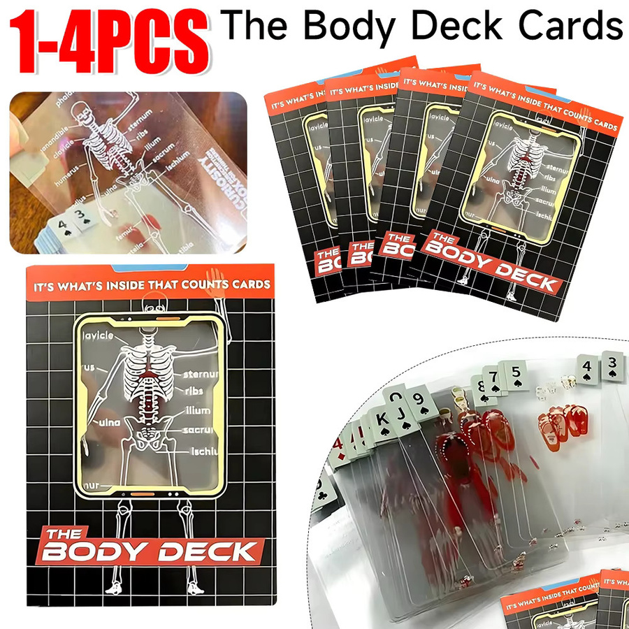 APWIKOGER The Body Deck Skelett Spielkarte, Transparent, Bunt / Mehrfarbig, 1-4-teiliges Set - Bild 2