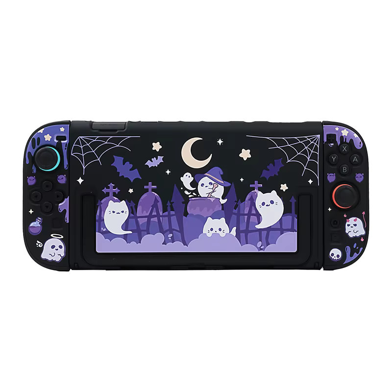 Schutzhülle für Nintendo Switch 2 mit Dockbar und Controller JoyCon Cover Shell in Cool Black Ghost Design - Bild 4