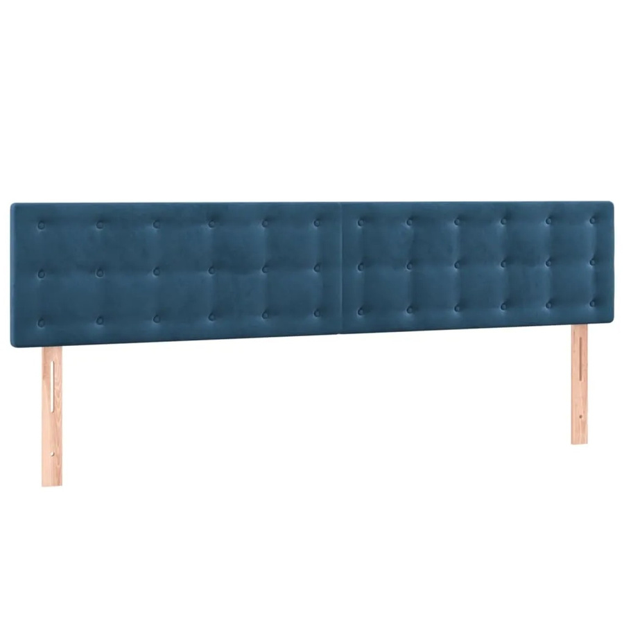 vidaXL LED Kopfteil aus Samt in Dunkelblau mit integrierter Beleuchtung und USB-Ladeanschluss, B: 160 cm, H: 78-88 cm, T: 5 cm - Bild 2