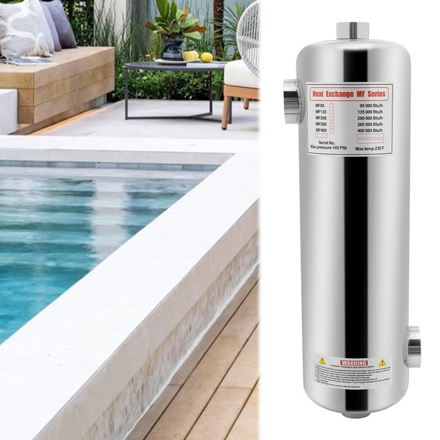 Bymaocar Schwimmbad-Wärmetauscher Edelstahl-Austauschsystem für Pool und Spa mit 28/60 kW Leistung - Bild 1