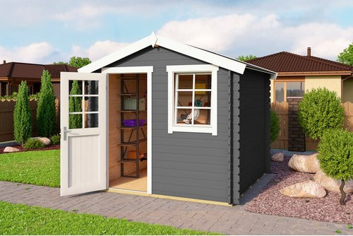 LASITA MAJA Gartenhaus Wels 2 aus Holz mit Satteldach in Carbongrau, B/H/T: 263,7 x 233,7 x 250 cm - Bild 1