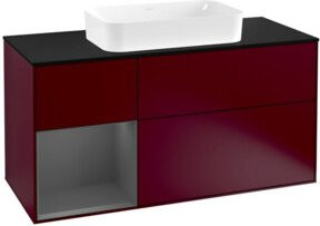 V&B Waschtischunterschrank Finion mit Wandbeleuchtung, Anthrazit, Breite: 120 cm, Tiefe: 50,1 cm, Höhe: 50,1 cm - Bild 1