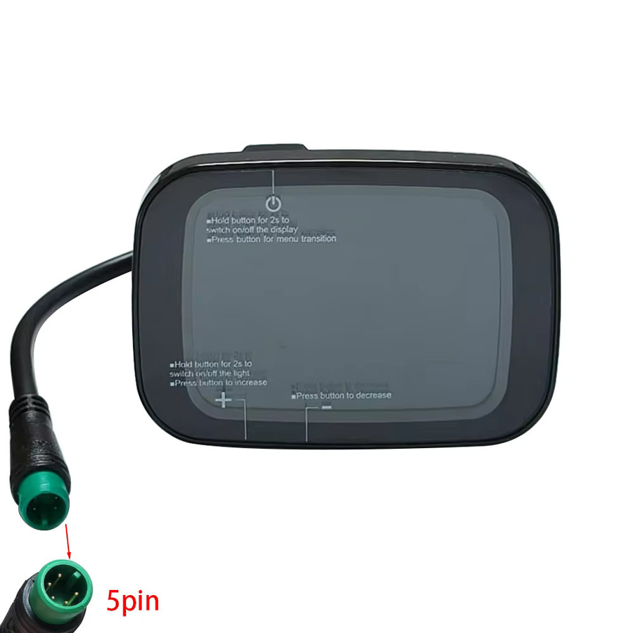 Yolin EBike LCD Display mit 5Pin wasserdichtem Stecker für elektrische Mountainbike Controller 36V 48V in Schwarz - Bild 2