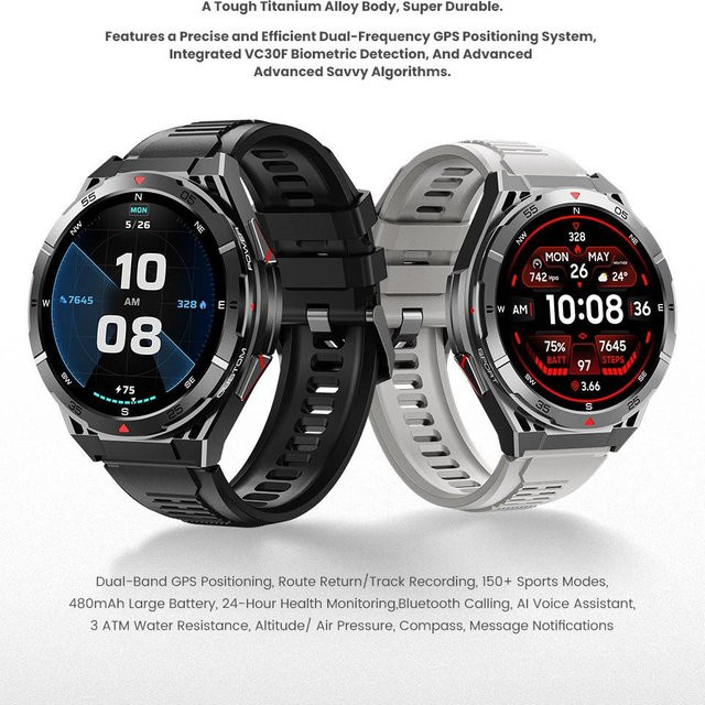 Leadoys X2B GPS Smartwatch mit Outdoor-Sport-Tracking und 50 Meter Wasserdichtigkeit - Bild 1