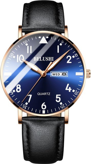 Dream Wristwatches Armbanduhr Edelstahl, Quarz, Roségold, Blau, Herren - Bild 1