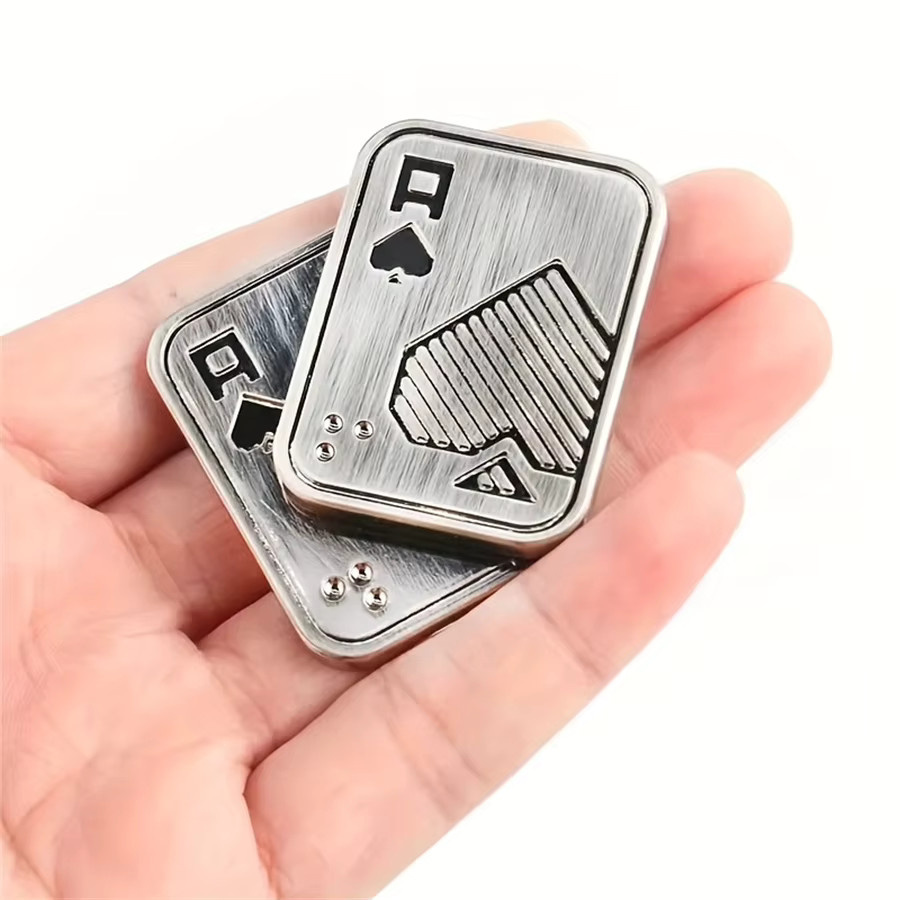 soulbao Metall Poker Push Karte Zappeln Slider, Haptische Münze, Stress Relief Spielzeug - Bild 1
