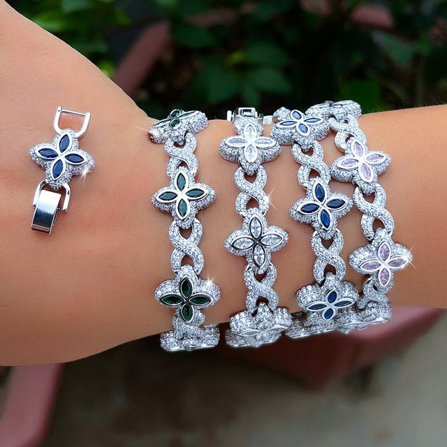 ThreeGraces Armband, Silber, blaues Zirkonia, Damen - Bild 1