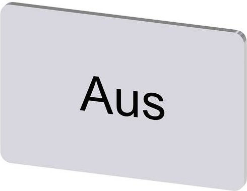 Siemens Bezeichnungsschild 3SU1900-0AD81-0AC0 in Silber und Weiß, 10 Stück - Bild 1