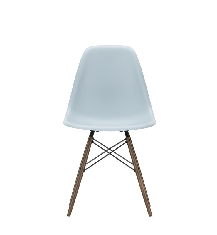 Vitra DSW Eames Plastic Side Chair in Blau mit Holzbeinen und mattem Kunststoff - Bild 2