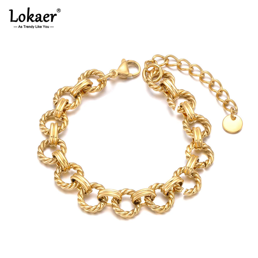 Lokaer Kettenarmband 316L Edelstahl, vergoldet, Damen - Bild 2