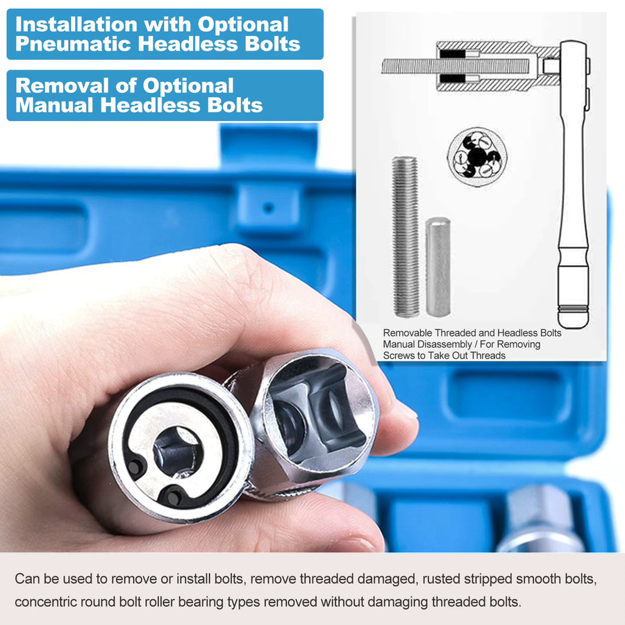 Geevorks 4-teiliges Bolzenausdreher-Set in Silber zum Entfernen gebrochener Bolzen mit 12,5 mm Vierkantantrieb - Bild 3