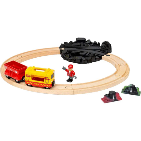 BRIO World Güterzug-Set aus Holz mit Farbwechsel in Gelb und Rot