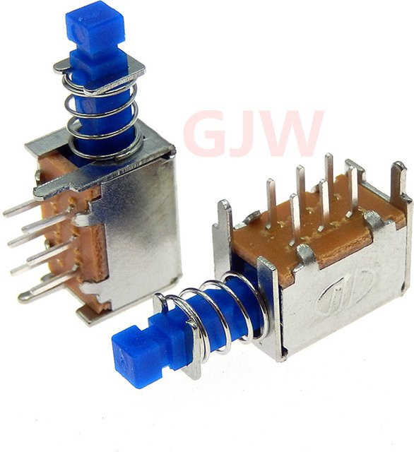 10 Stück RUISINTAO PS-22E05 Gerade Schlüsselschalter mit 6 Pins in Blau - Bild 1