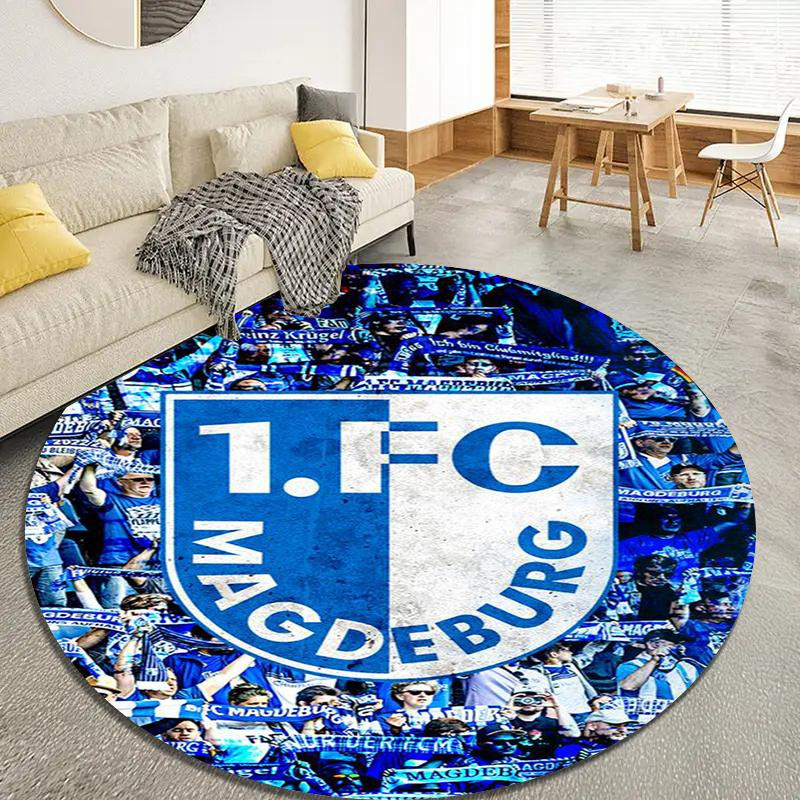 Runder Teppich FC Magdeburg von On My Love Home, rutschfest und waschbar, Durchmesser: 150 cm - Bild 1