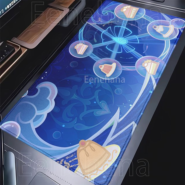 Eenehana Gaming Mousepad XXL Furina Varesa Genshin Impact Anime Design in Blau - Bild 1