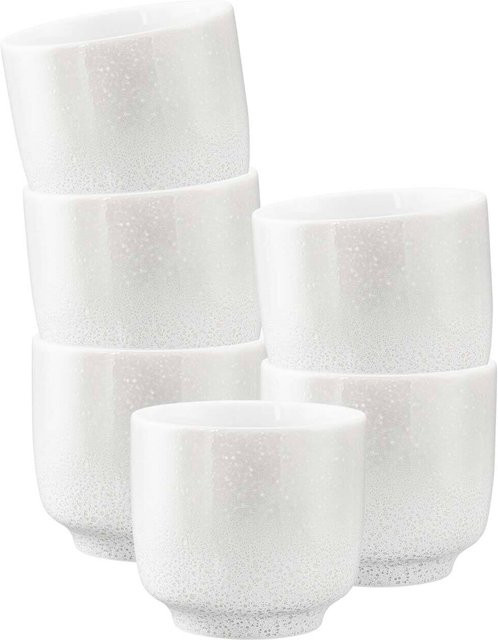 Seltmann Weiden Cappuccinotassen Sento Home ohne Henkel, Weiß, 6er Set, 300 ml pro Tasse - Bild 1