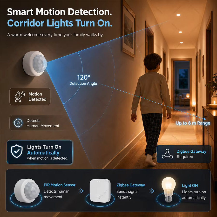 CriticalZone Zigbee 3.0 PIR-Bewegungssensor in Weiß, kompatibel mit Home Assistant, Alexa und SmartLife (Zigbee-Hub erforderlich) - Bild 3