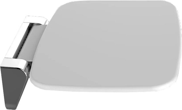 Glasdeals Klappbarer Duschsitz Weiß Chrom Wandmontage Modern - Bild 1