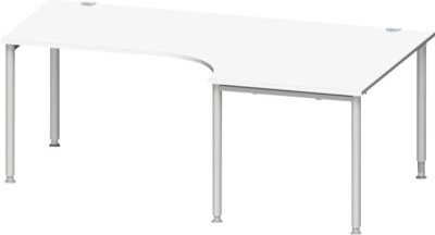 Schäfer Shop Genius Winkelschreibtisch MODENA FLEX 90 Grad mit Ansatz rechts, Farbe: Weiß, Breite: 200 cm - Bild 1