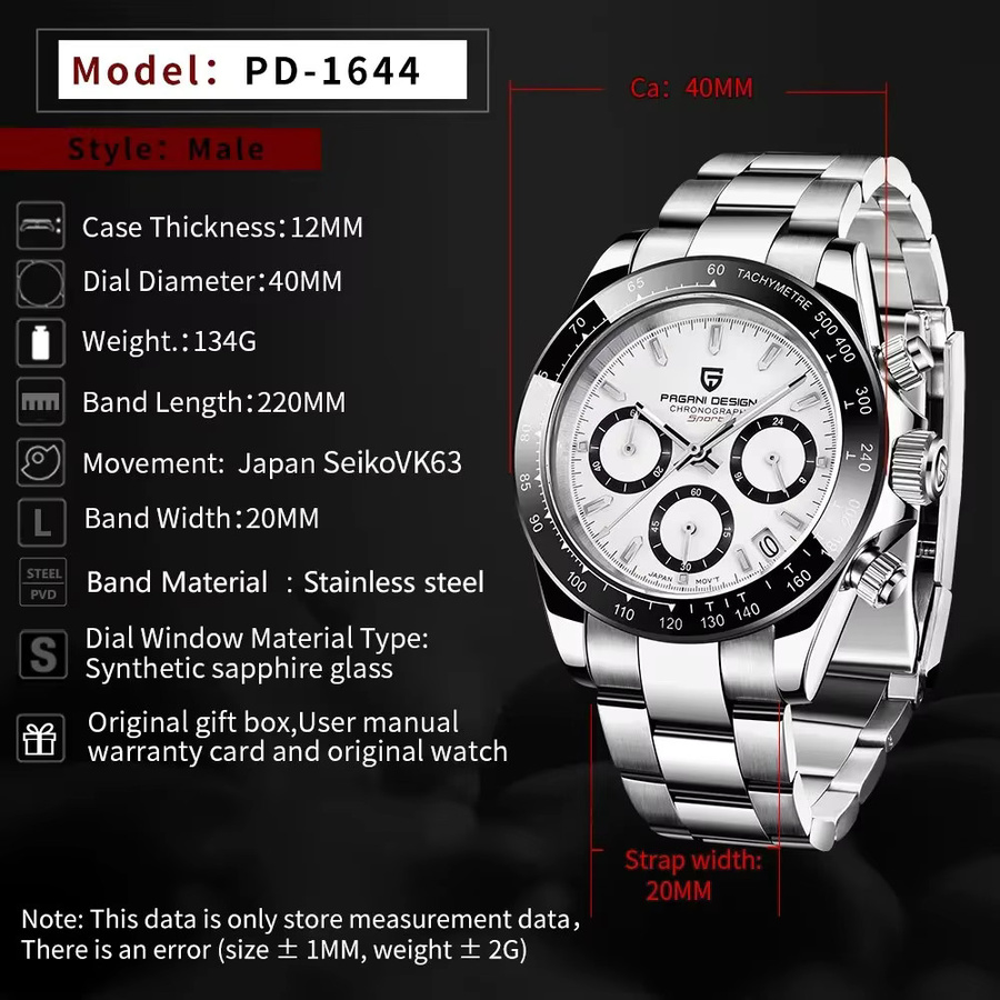 Pagani Design Chronograph, Quarz, Edelstahl, Keramik, Saphirglas, Herren - Bild 4