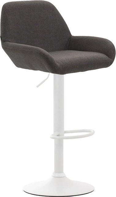 CLP Barhocker Braga Stoff Dunkelgrau/Weiß, moderner Drehstuhl mit 360 Grad Drehung, B/T/H: 52 x 51 x 109 cm - Bild 1