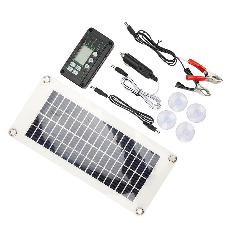 Aneng Solarmodul Kit 30W Polysilizium PET Batterieladegerät mit 50A Ladespannungsregler in Grau und Schwarz - Bild 3