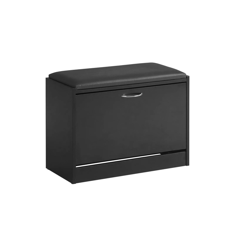 SoBuy Schuhbank FSR16-SCH mit Sitzkissen und Klappe in Schwarz - Bild 2