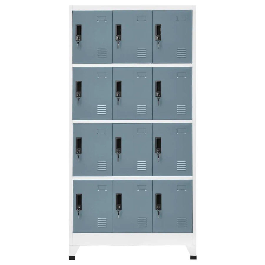 vidaXL Schließfachschrank aus Stahl in Grau mit Schloss für Büro und Schule B/T/H: 90 x 45 x 180 cm - Bild 2