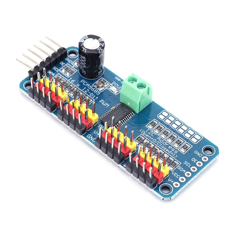 ALLOYSEED PCA9685 PWM Servo-Treiberplatine mit IIC-Schnittstelle, 16-Kanal 12-Bit-PWM-Modul in Blau für Arduino und Raspberry Pi - Bild 2