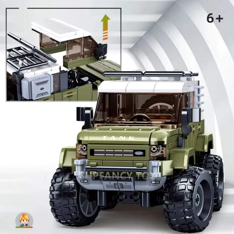 Sluban Hardline Geländewagen Bausteine Set in Grün mit 317 Teilen - Bild 2