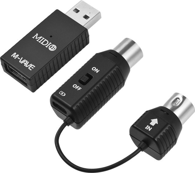M-VAVE MS1 Mini-Funkübertragungssystem MIDI-Funkadapter mit USB-C Plug-and-Play in Schwarz - Bild 1
