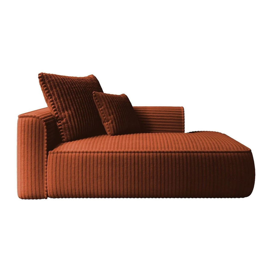 Vente-unique Recamiere Pineta ohne Schlaffunktion in Terracotta mit Cord-Bezug, Breite: 180 cm - Bild 2