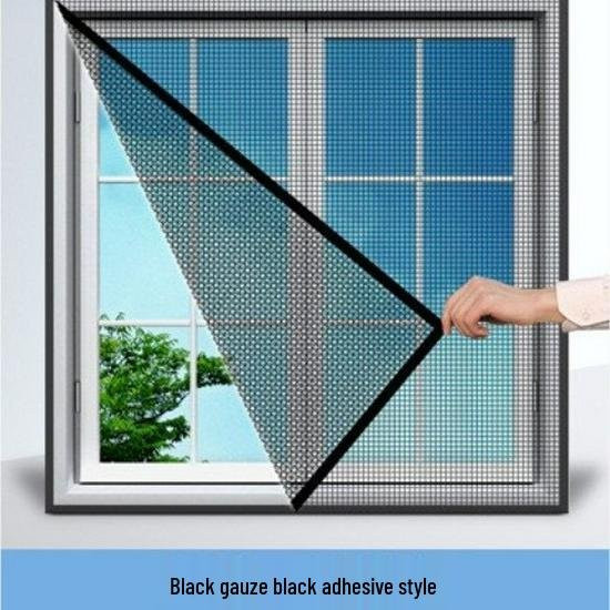 HomeHarmony Anti-Mücken-Fenstergitter mit Klettverschluss, Schwarz, Breite: 50 cm, Höhe: 50 cm - Bild 1