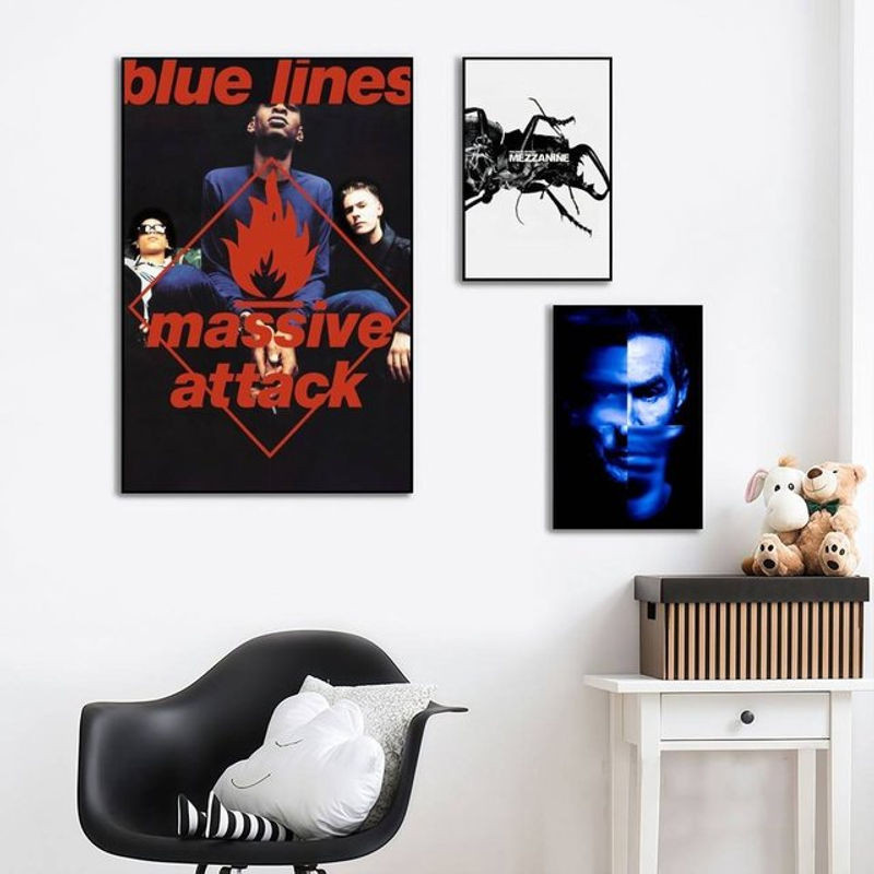 M-Massive A-Attack High-End Fashion Poster-Aufkleber in Schwarz, moderne Wanddekoration für Wohnzimmer und Eingangsbereich, B/H: 35 x 25 cm - Bild 1