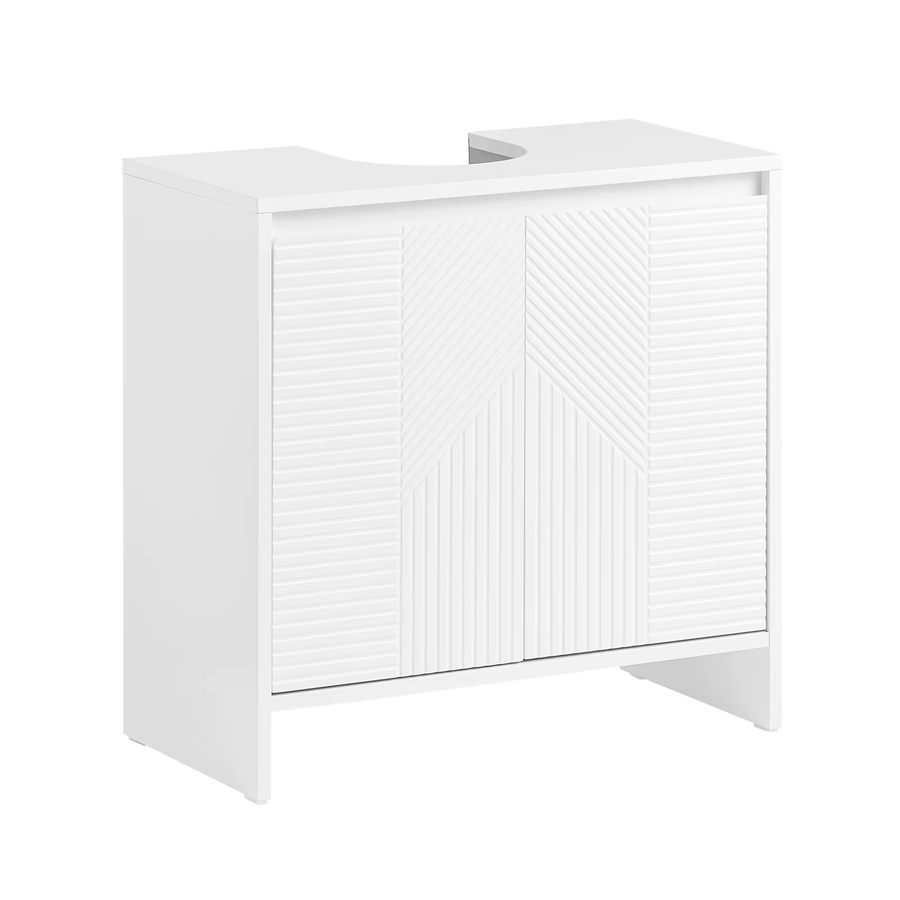 SoBuy Waschbeckenunterschrank BZR157-W in Weiß mit verstellbaren Regalen und Türen, B/T/H: 60 x 30 x 61 cm - Bild 2