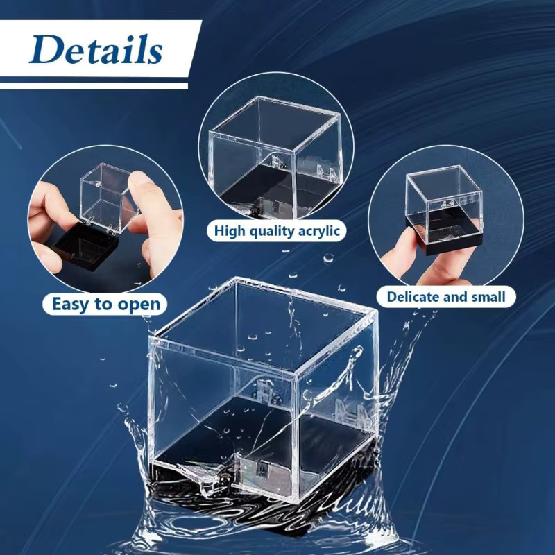 20 Stück PGY Acryl-Mineralproben-Displayboxen aus Kunststoff, transparente Vitrinen mit Deckel für Edelsteine, Münzen und Diamanten - Bild 6