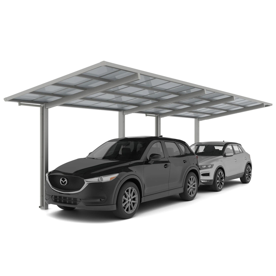 Ximax Doppelcarport Linea-80 Tandem in Edelstahl-Look, Breite: 272,6 cm, Tiefe: 982,6 cm - Bild 2