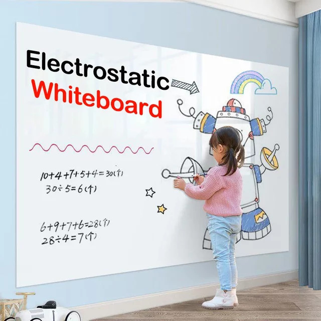 Wiederverwendbares Whiteboard in Weiß mit selbstklebender Oberfläche für Büro, Klassenzimmer und Heimgebrauch - Bild 1