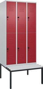 C+P Doppelstock-Spind Classic PLUS Sitzbank mit 3 Abteilen und Sicherheits-Drehriegel, B/T/H: 212,0 x 90,0 x 81,5 cm - Bild 1