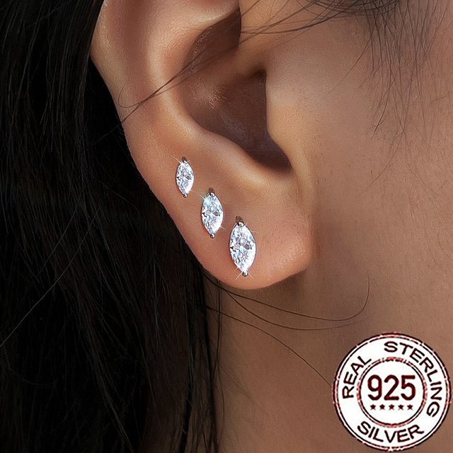 CWWZircons Ohrstecker, 925 Silber, Zirkonia, Damen - Bild 1